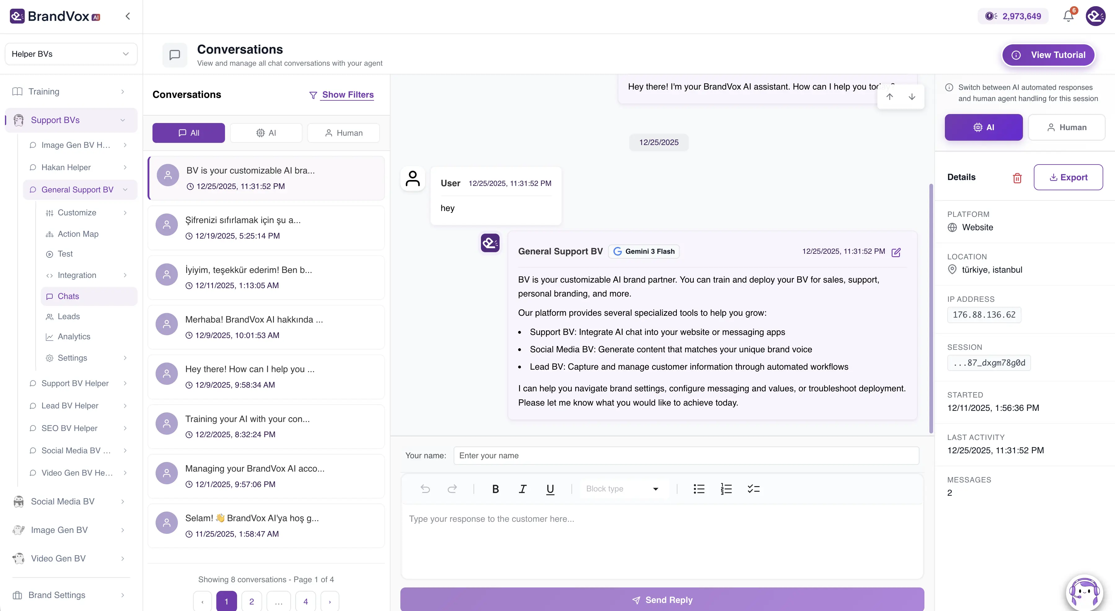 Support BV application screenshot