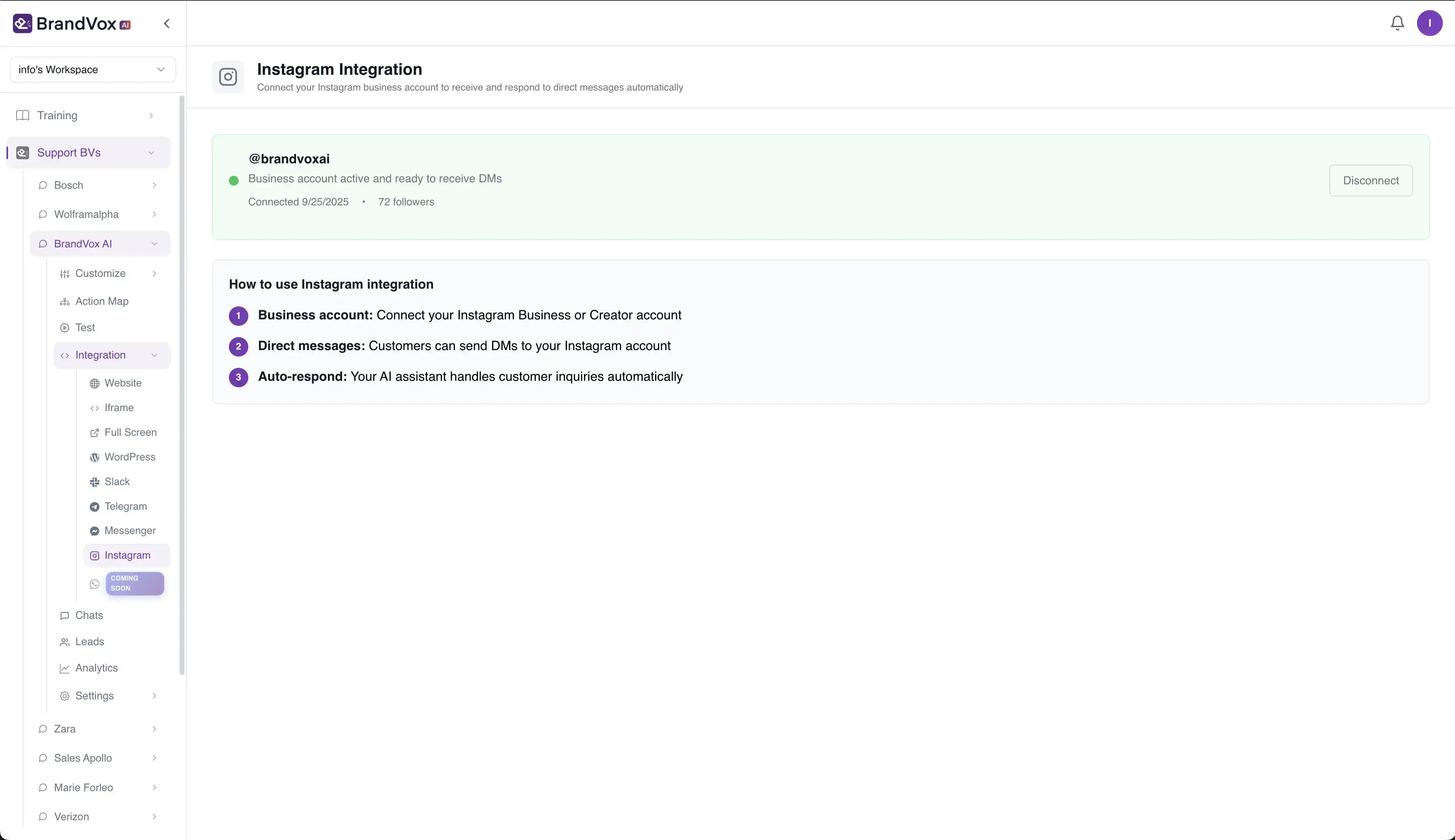 Support BV platform integrations