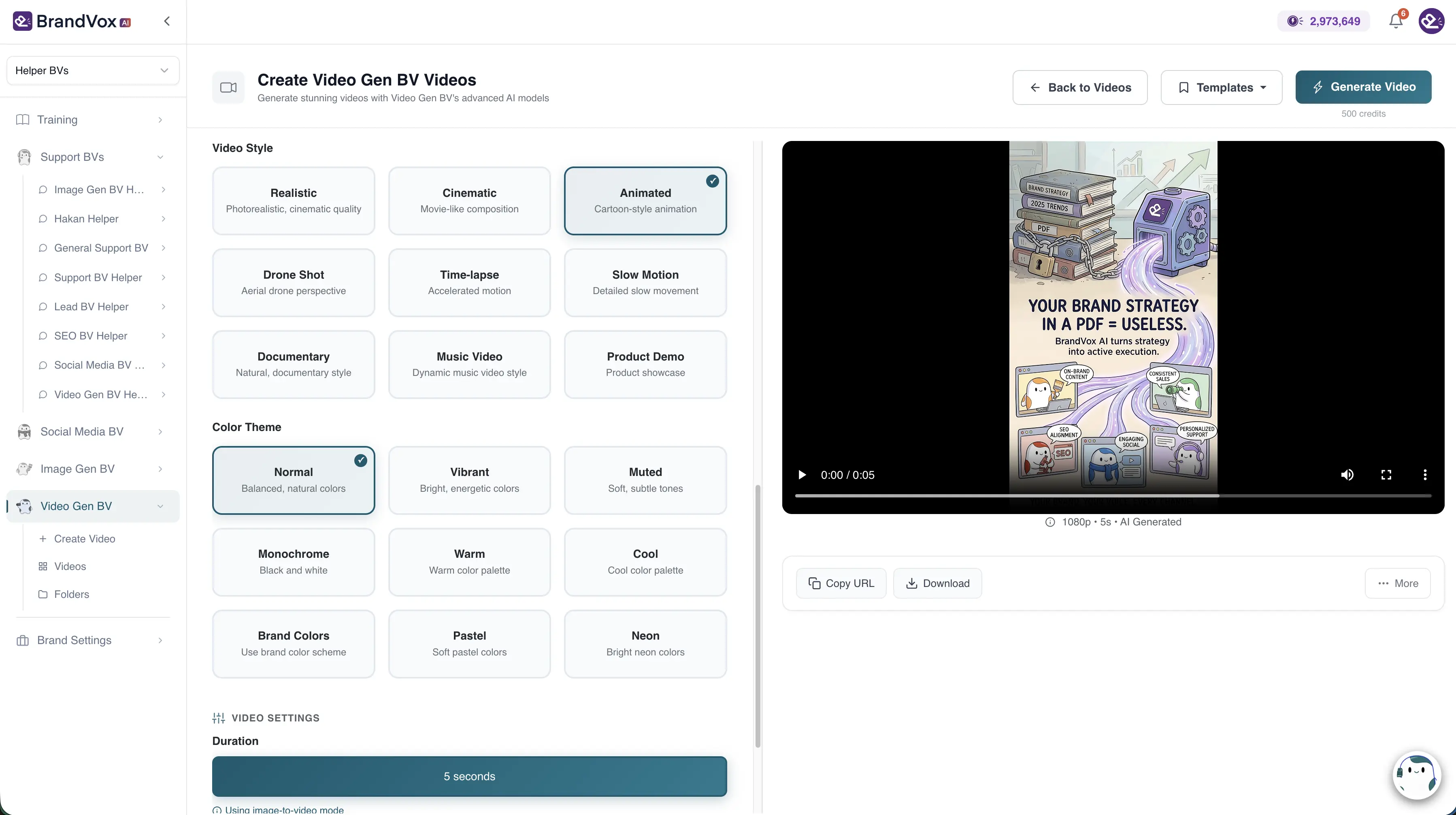 Video Gen BV application screenshot